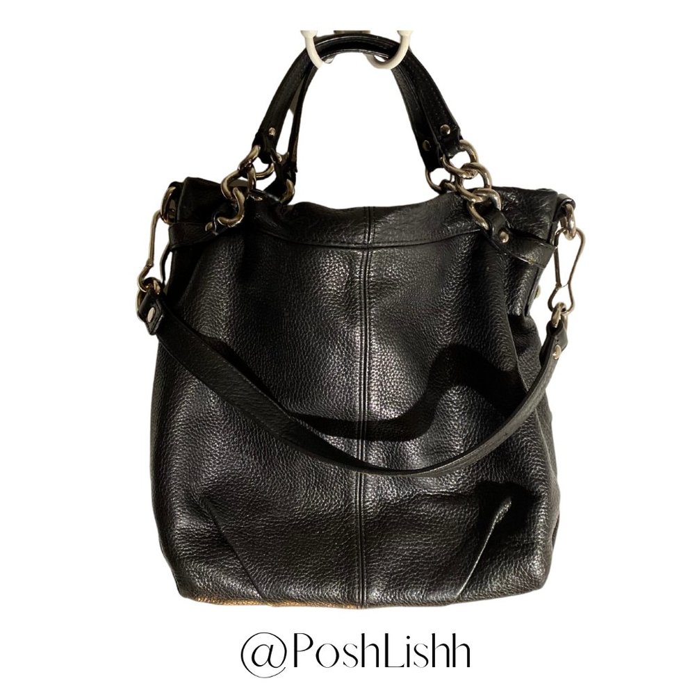Coach Brooke Black Pebbled Leather Handbag